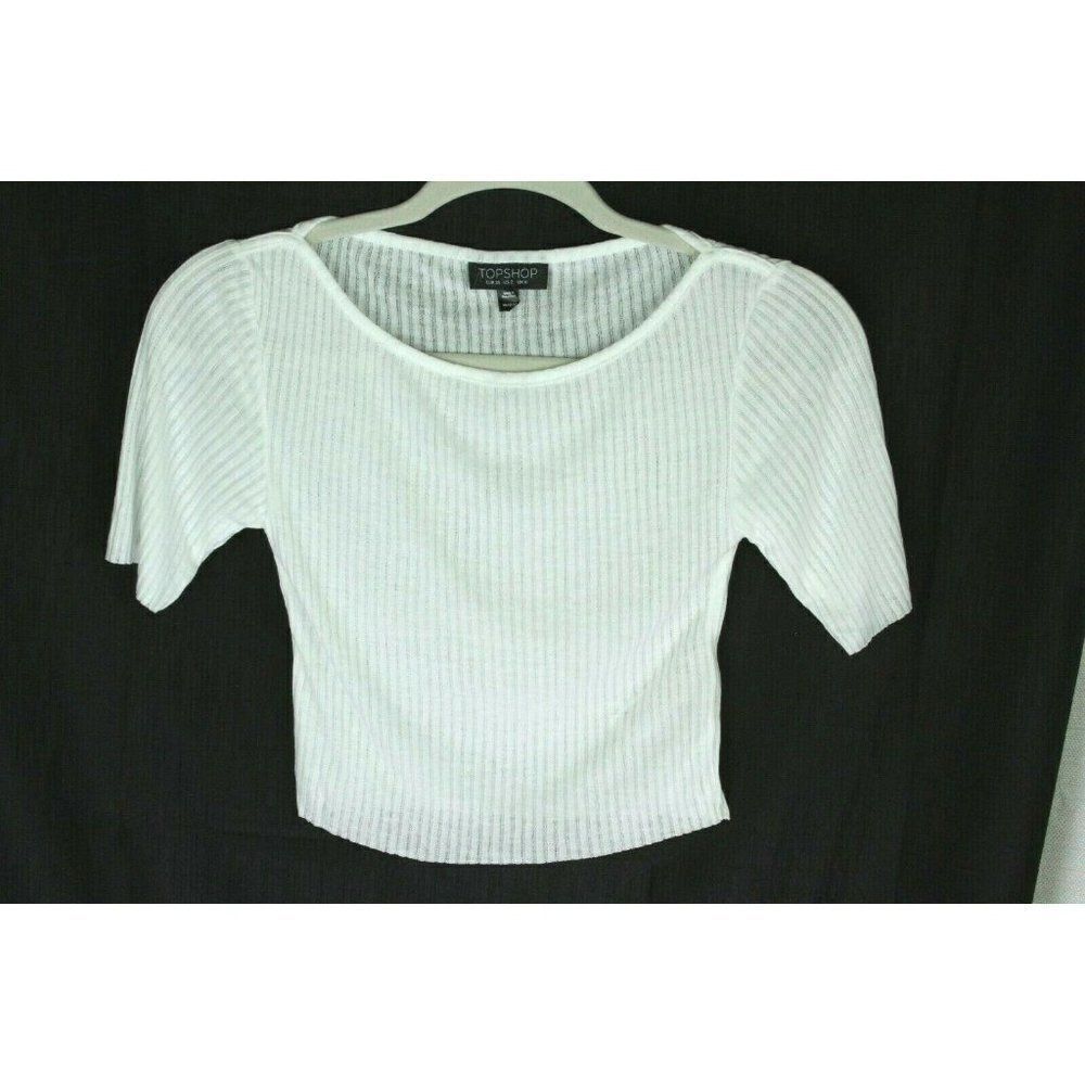 Topshop Ribbed Cropped Tee